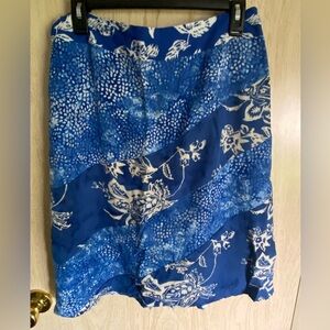 SANTIKI Batik Blue Skirt Rayon size Large